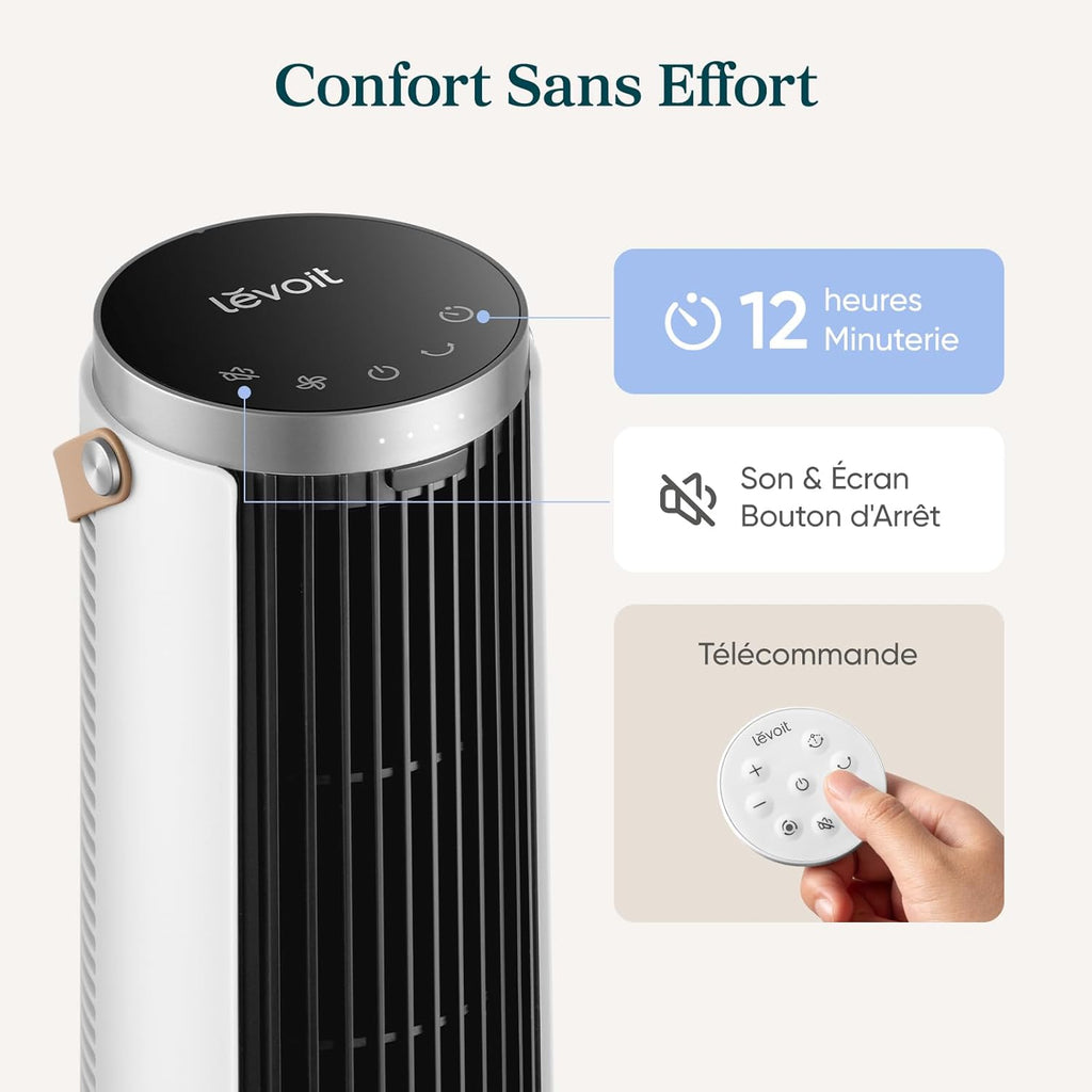 Ventilateur Colonne Levoit Windi - Ultra Silencieux, Moteur DC