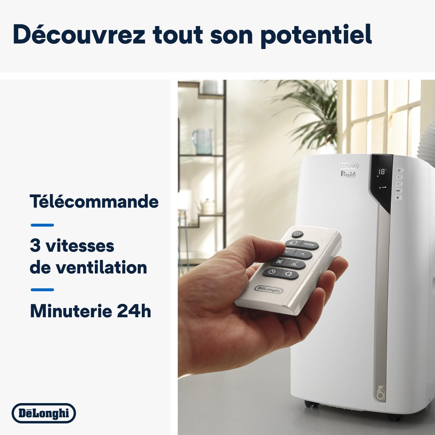 Climatiseur Mobile De'Longhi Pinguino PAC EX93 - 8900 BTU, Classe A+