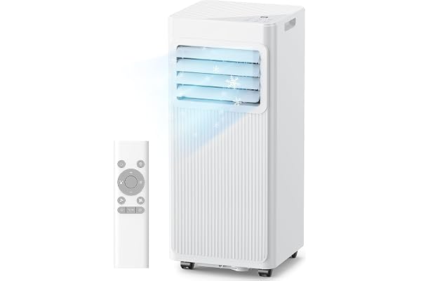 Climatiseur Mobile 4-en-1 - 7000 BTU, Déshumidificateur 19 L, Classe A