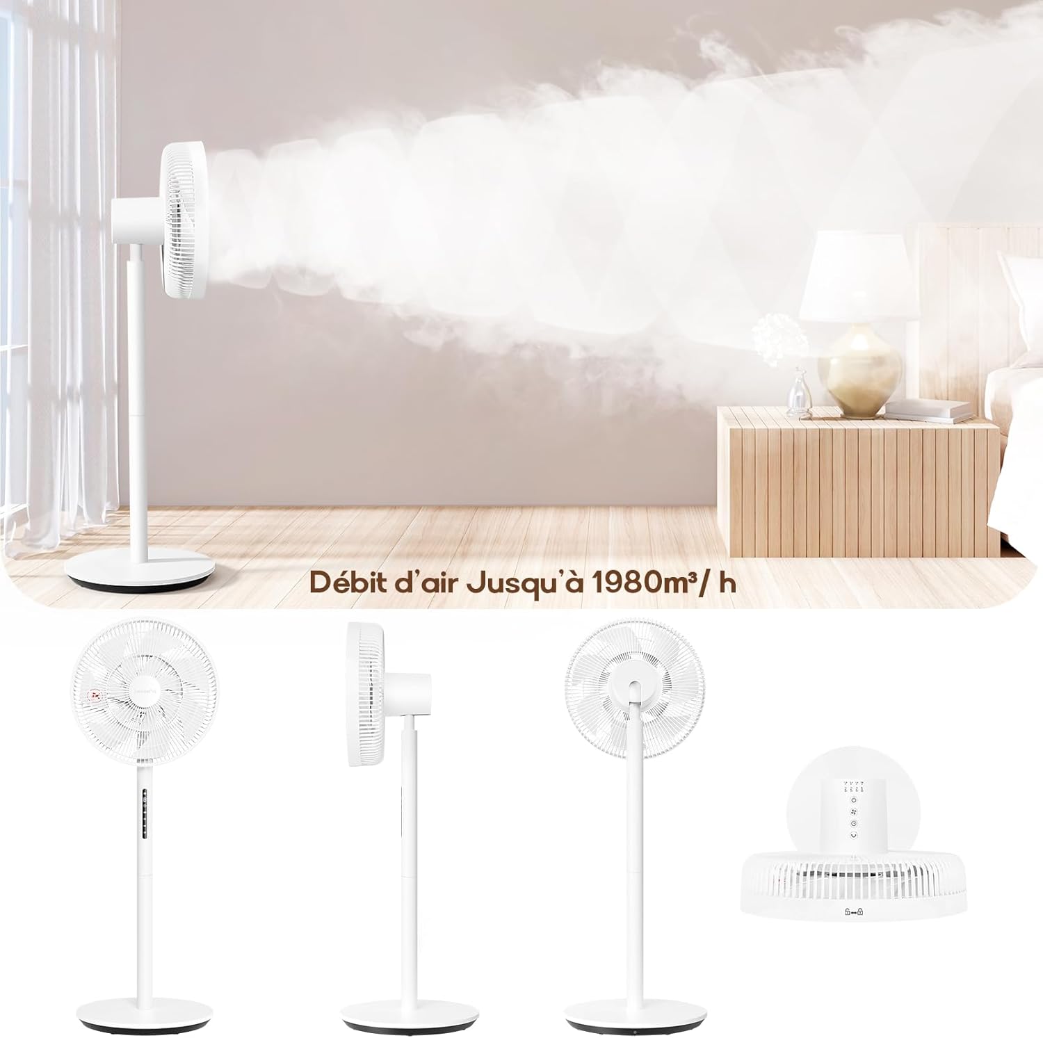 LeaderPro Ventilateur sur Pied DC