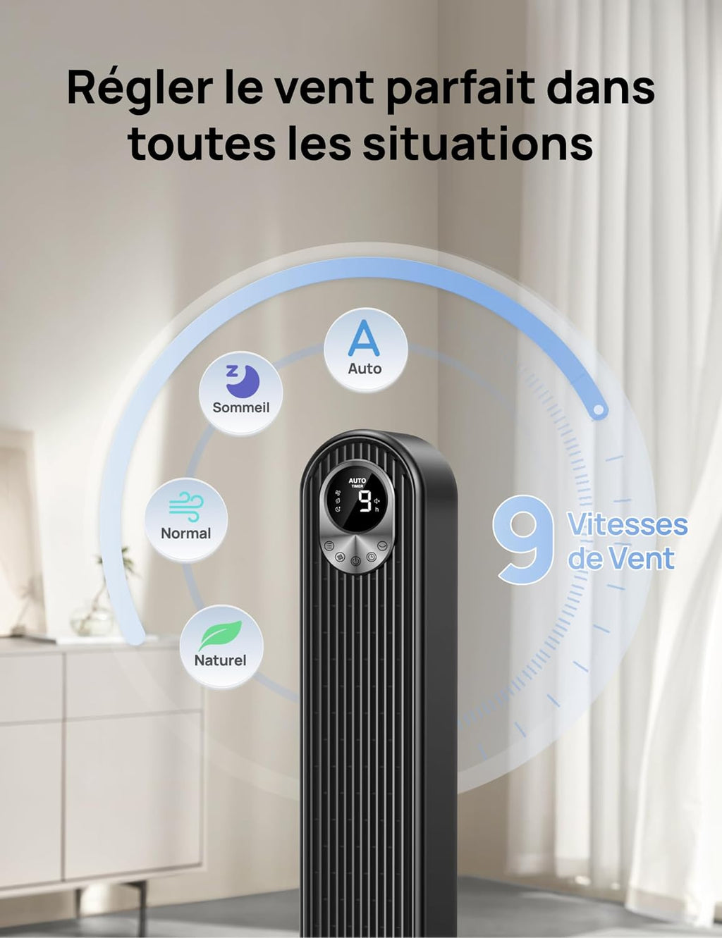 Ventilateur Colonne Connecté DREO - Wi-Fi & Alexa, 106 cm