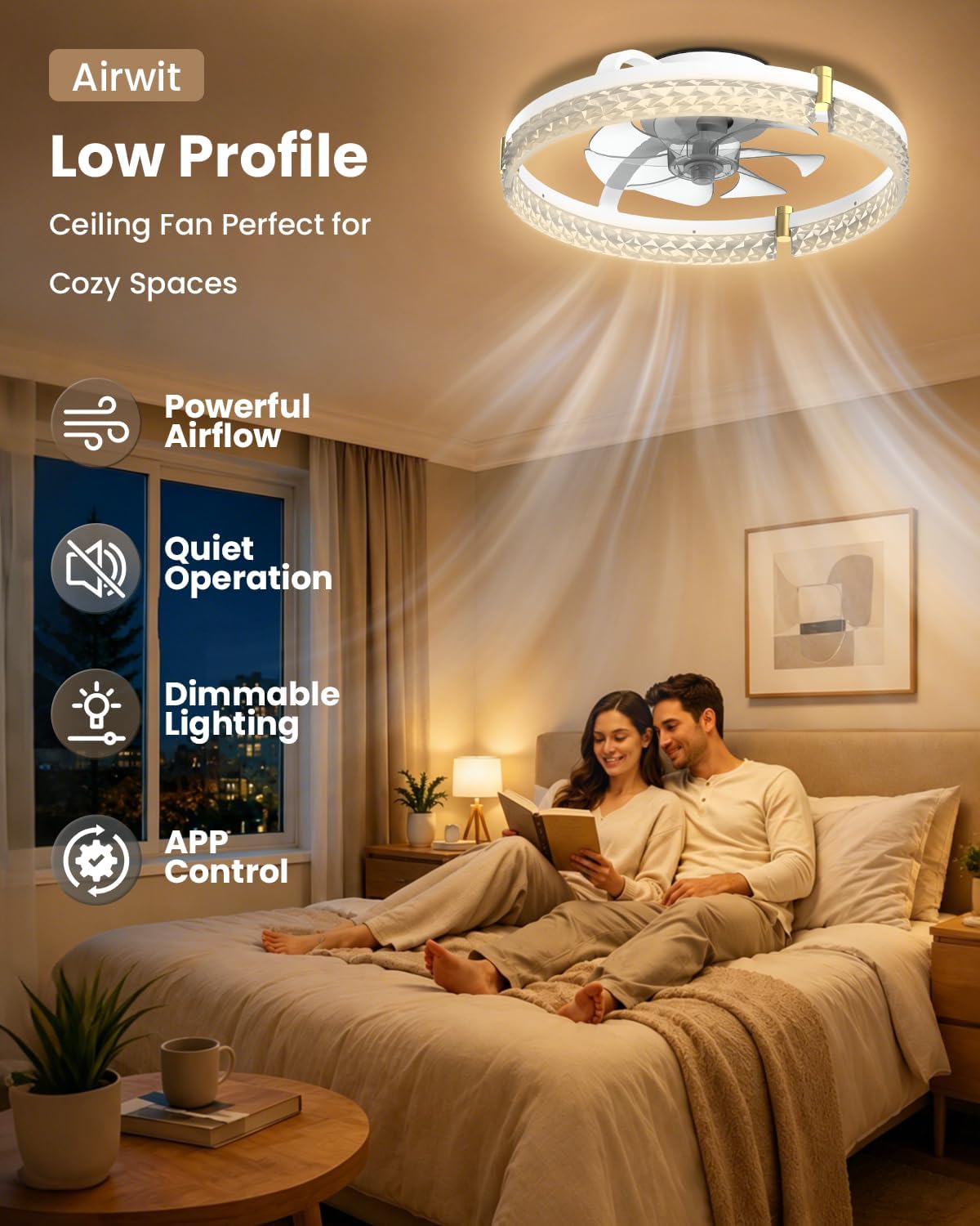 Airwit Ventilateur de Plafond 48 cm