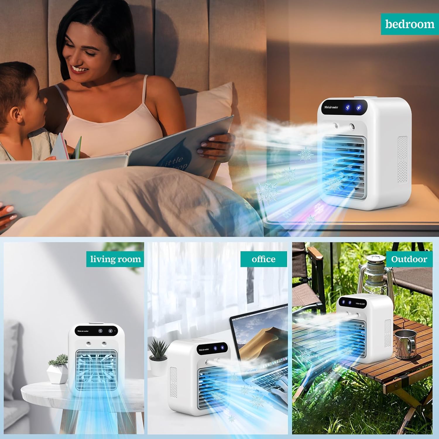 Mini Rafraîchisseur d'Air Portable 4-en-1