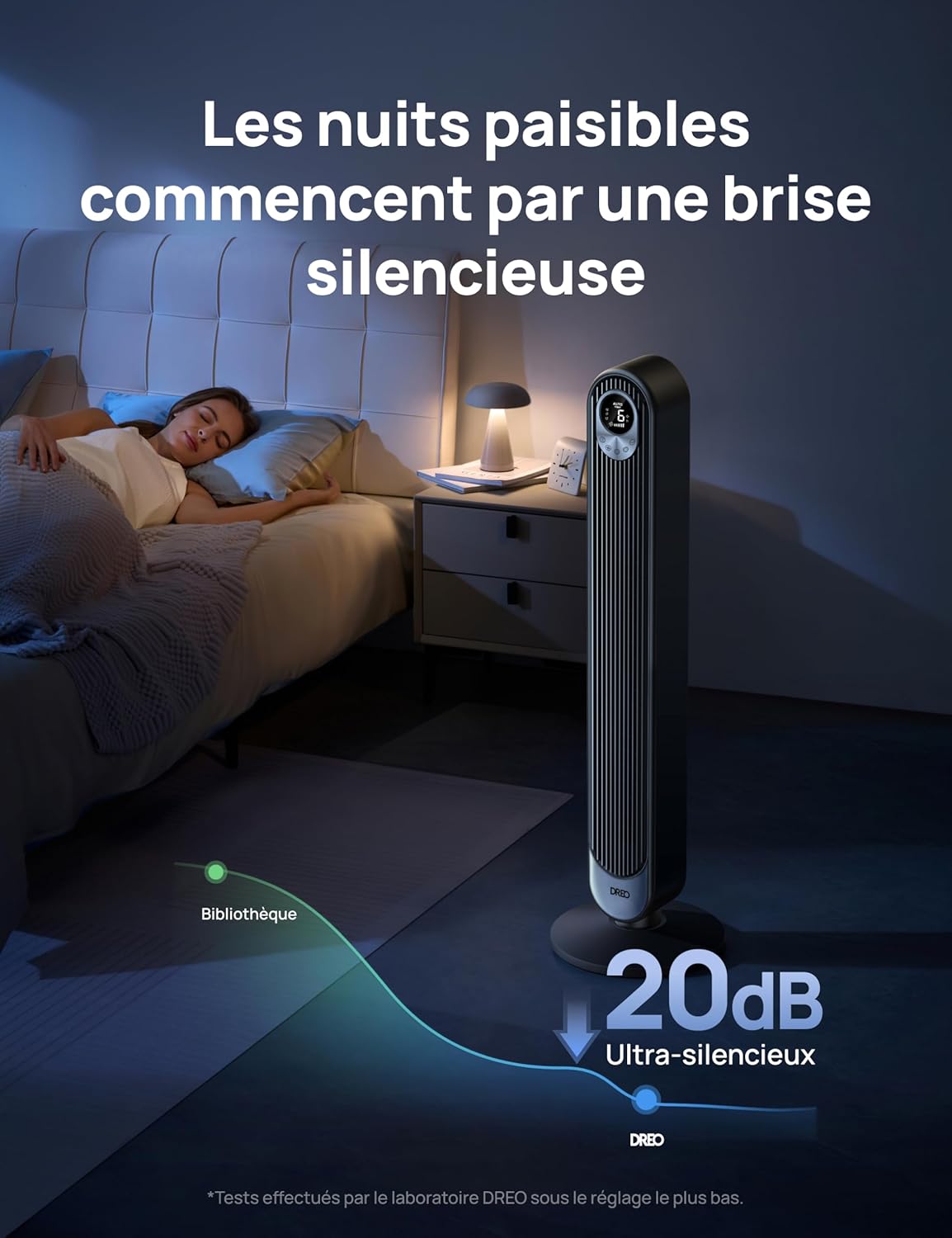 Ventilateur Colonne Connecté DREO - Wi-Fi & Alexa, 106 cm