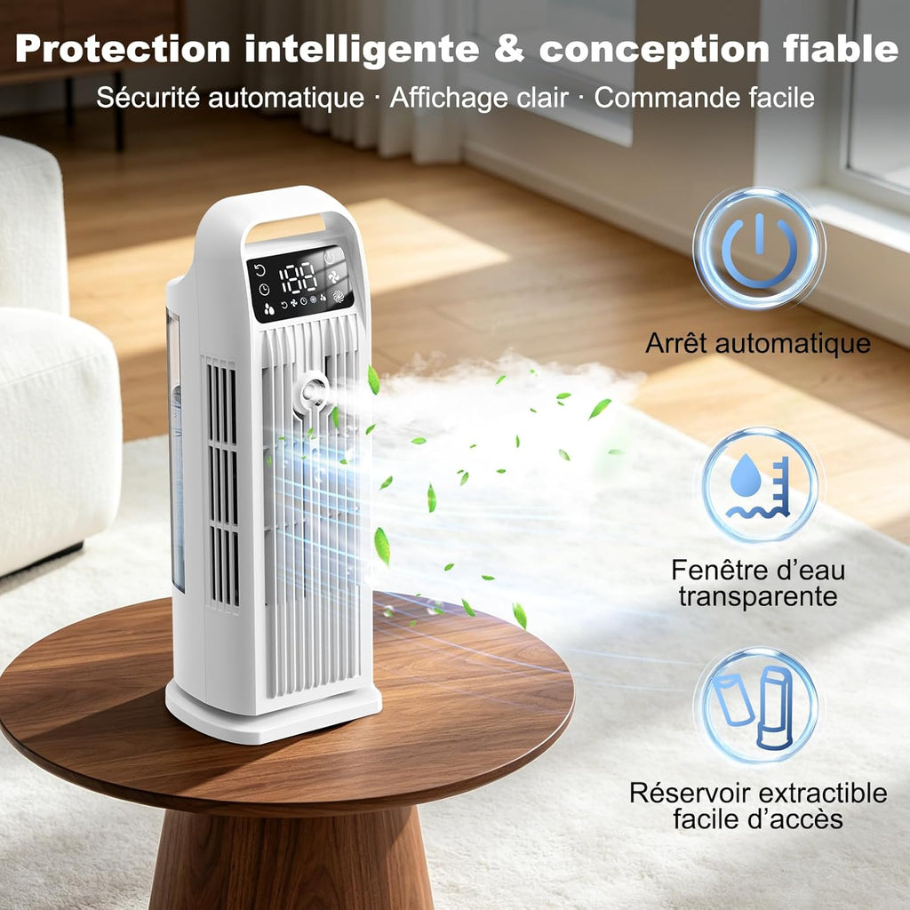 Climatiseur Mobile 4-en-1 - 7000 BTU, Déshumidificateur 19 L, Classe A
