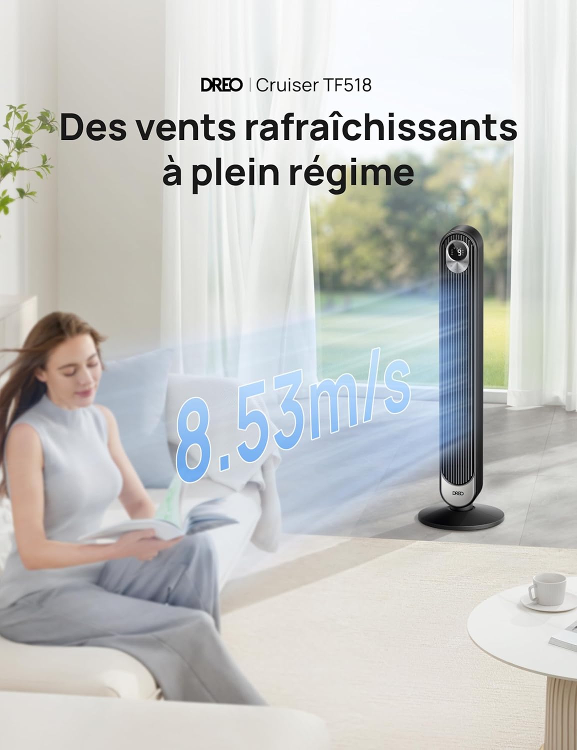 Ventilateur Colonne Connecté DREO - Wi-Fi & Alexa, 106 cm