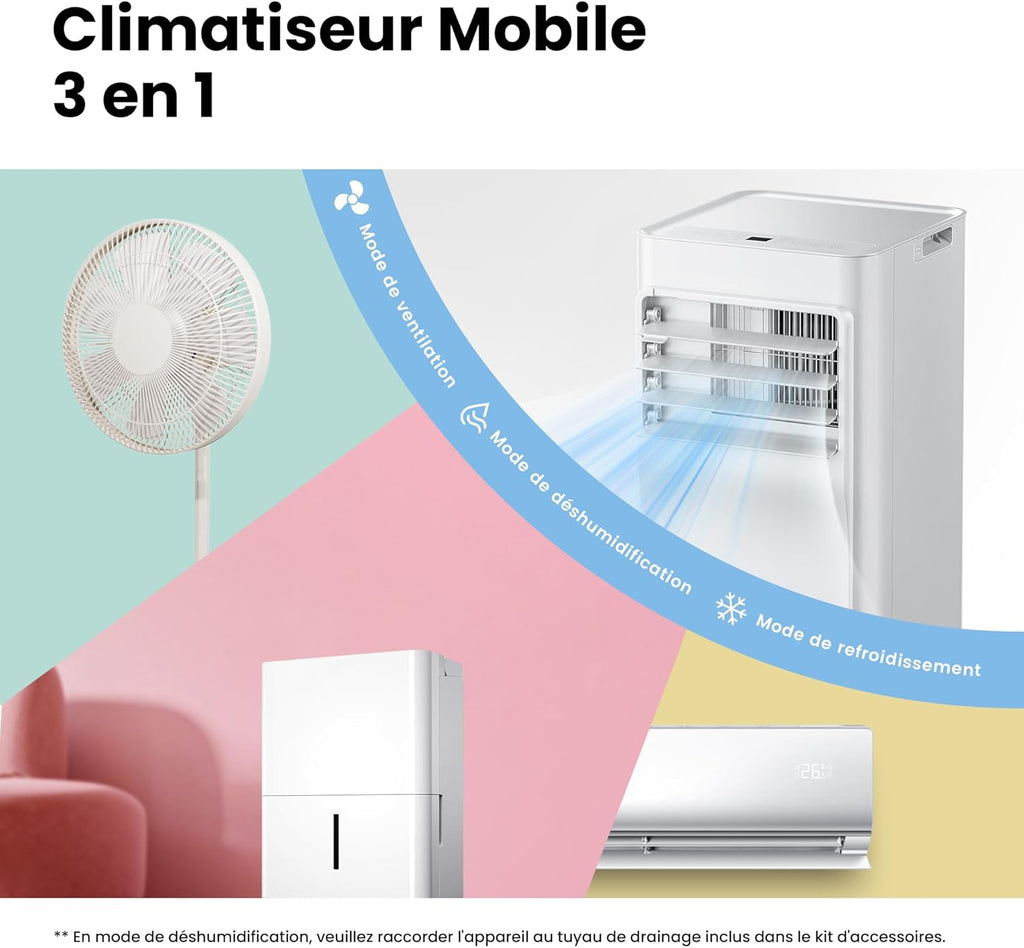Climatiseur Mobile COMFEE' Breezy Cool 2.0 - 7000 BTU, App & Alexa