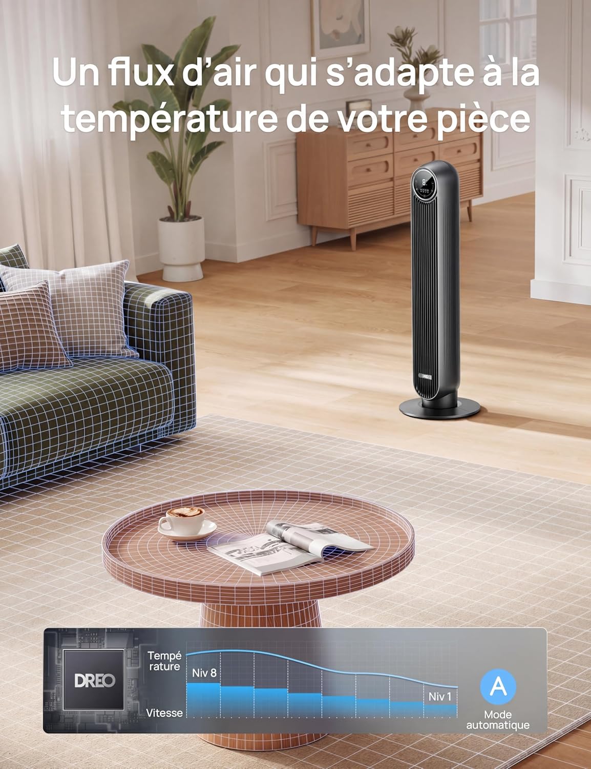 Ventilateur Colonne DREO Nomad One - Silencieux, 92 cm