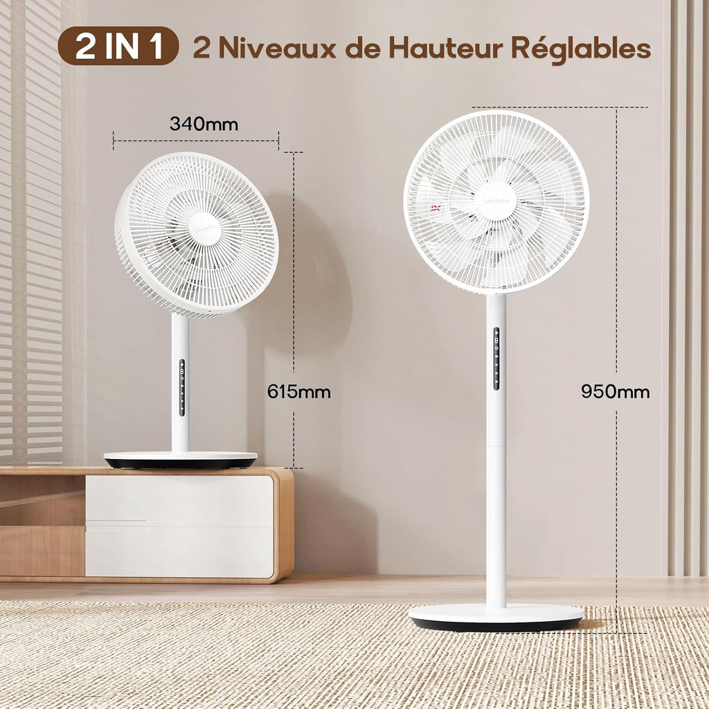 LeaderPro Ventilateur sur Pied DC