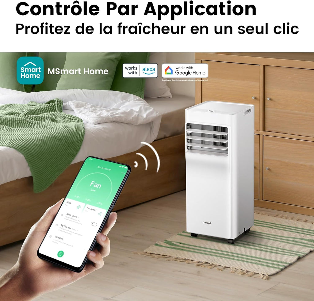 Climatiseur Mobile COMFEE' Breezy Cool 2.0 - 7000 BTU, App & Alexa