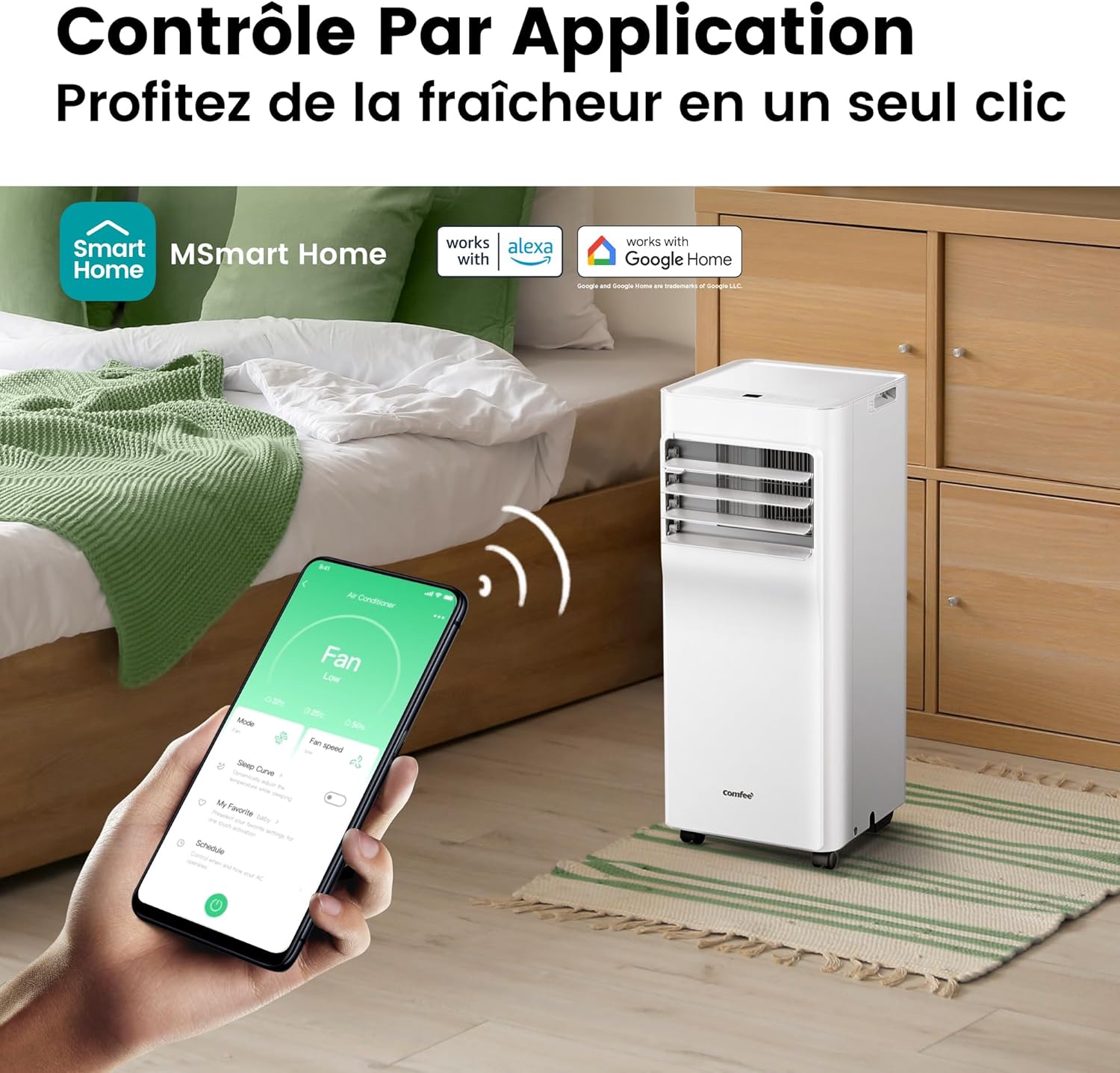 Climatiseur Mobile COMFEE' Breezy Cool 2.0 - 7000 BTU, App & Alexa