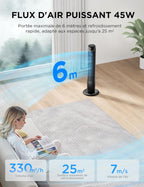 Ventilateur Colonne Midea avec Télécommande - Affichage LED