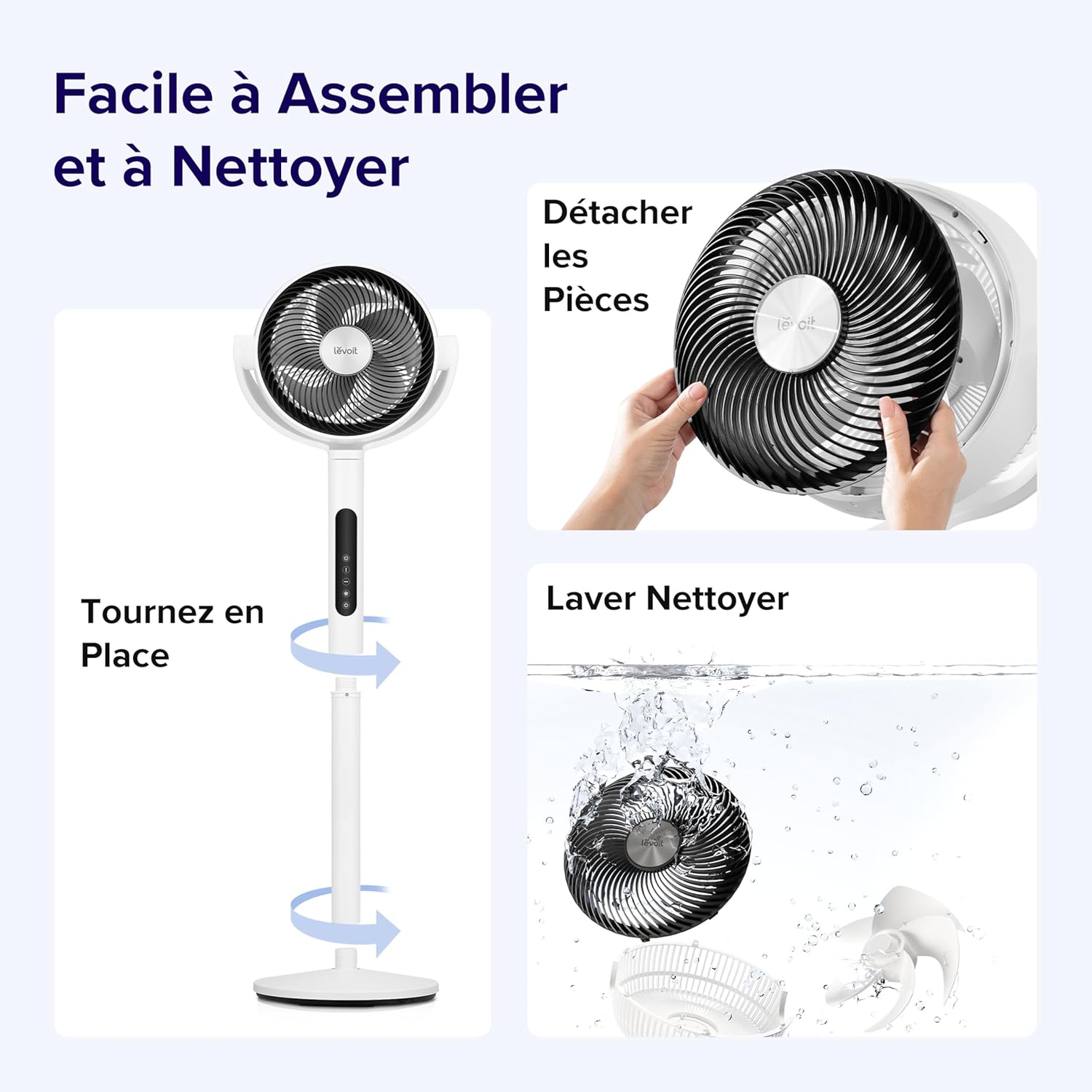 Ventilateur sur Pied Levoit - Moteur DC Silencieux, 12 Vitesses