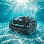 ECOKIT action — Robot piscine sans fil Wybot C2 Vision – Double filtration en action au fond du bassin