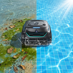 ECOKIT before — Robot piscine sans fil Wybot C2 Vision – Double filtration avant / apres nettoyage