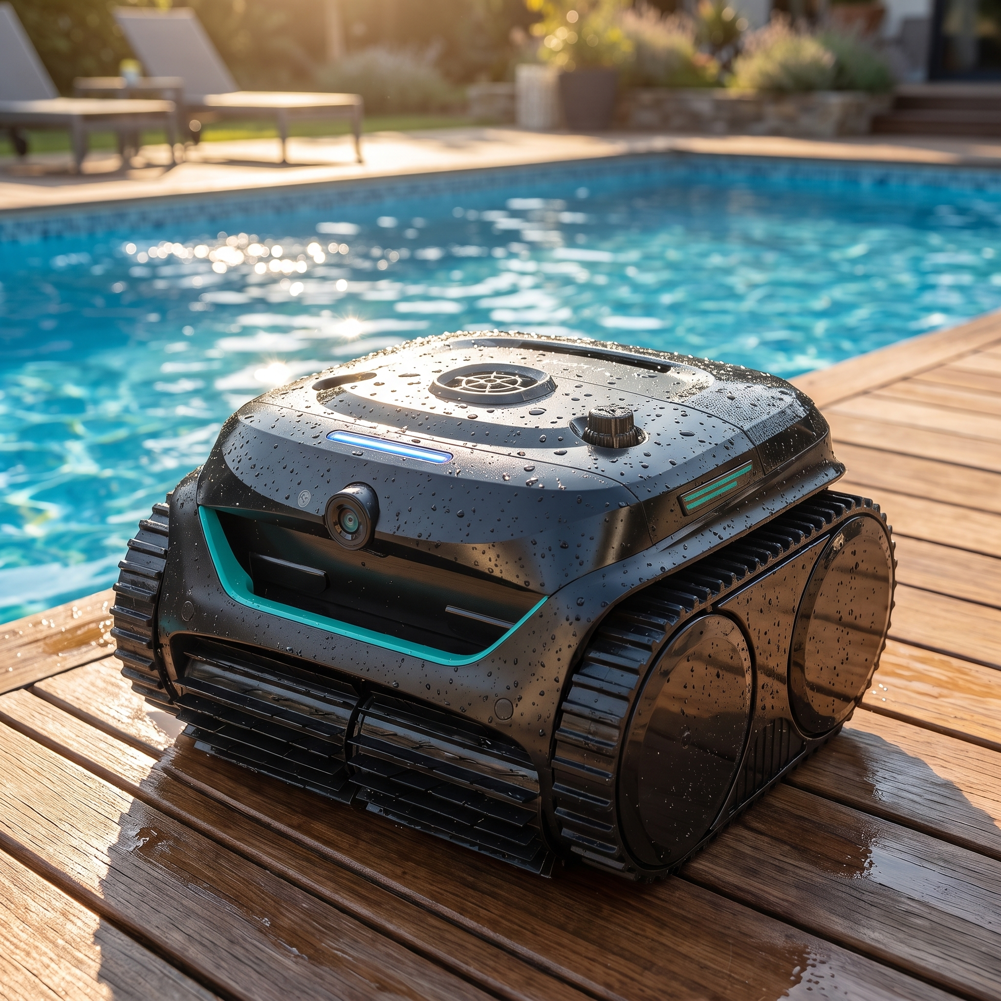 ECOKIT scale — Robot piscine sans fil Wybot C2 Vision – Double filtration au bord de la piscine