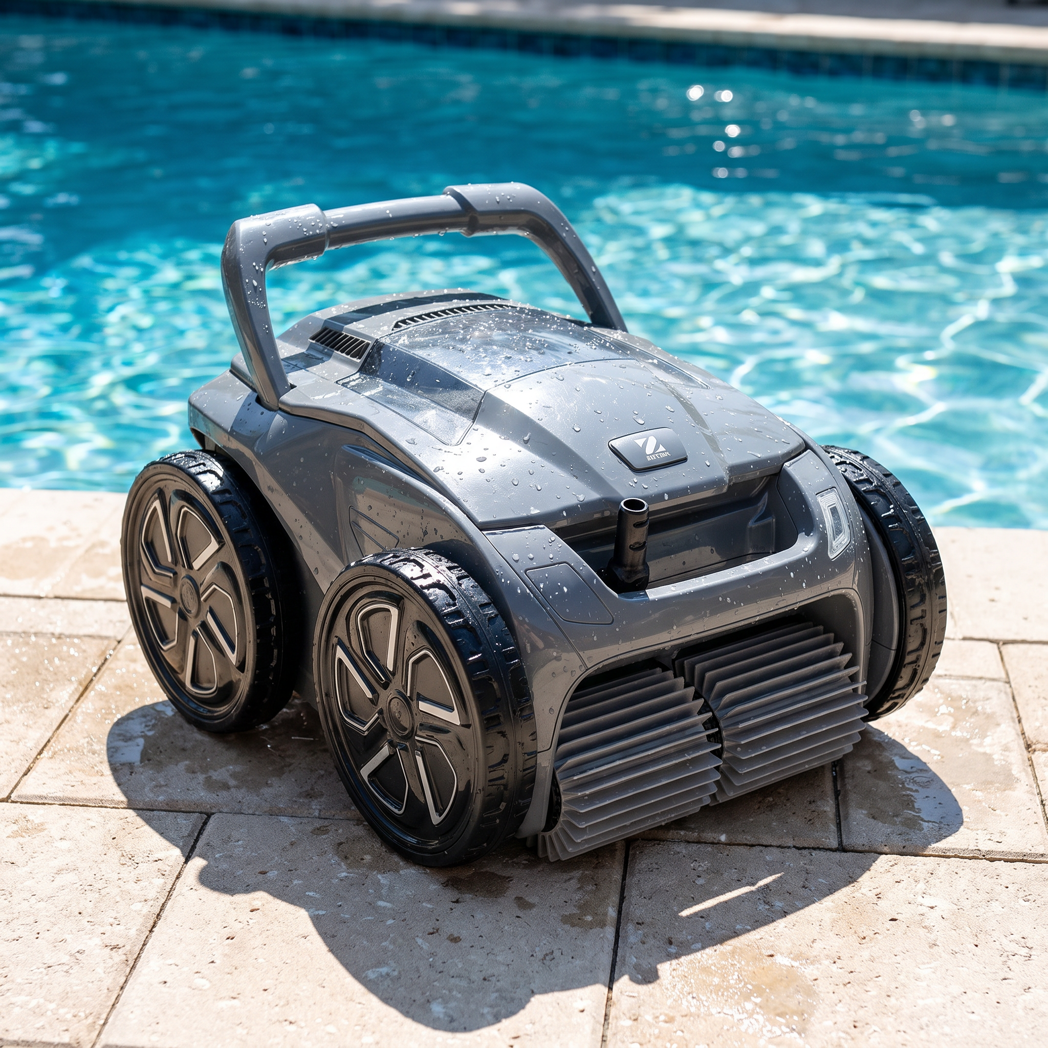 ECOKIT scale — Robot piscine Zodiac Vortex OA 6600 iQ au bord de la piscine