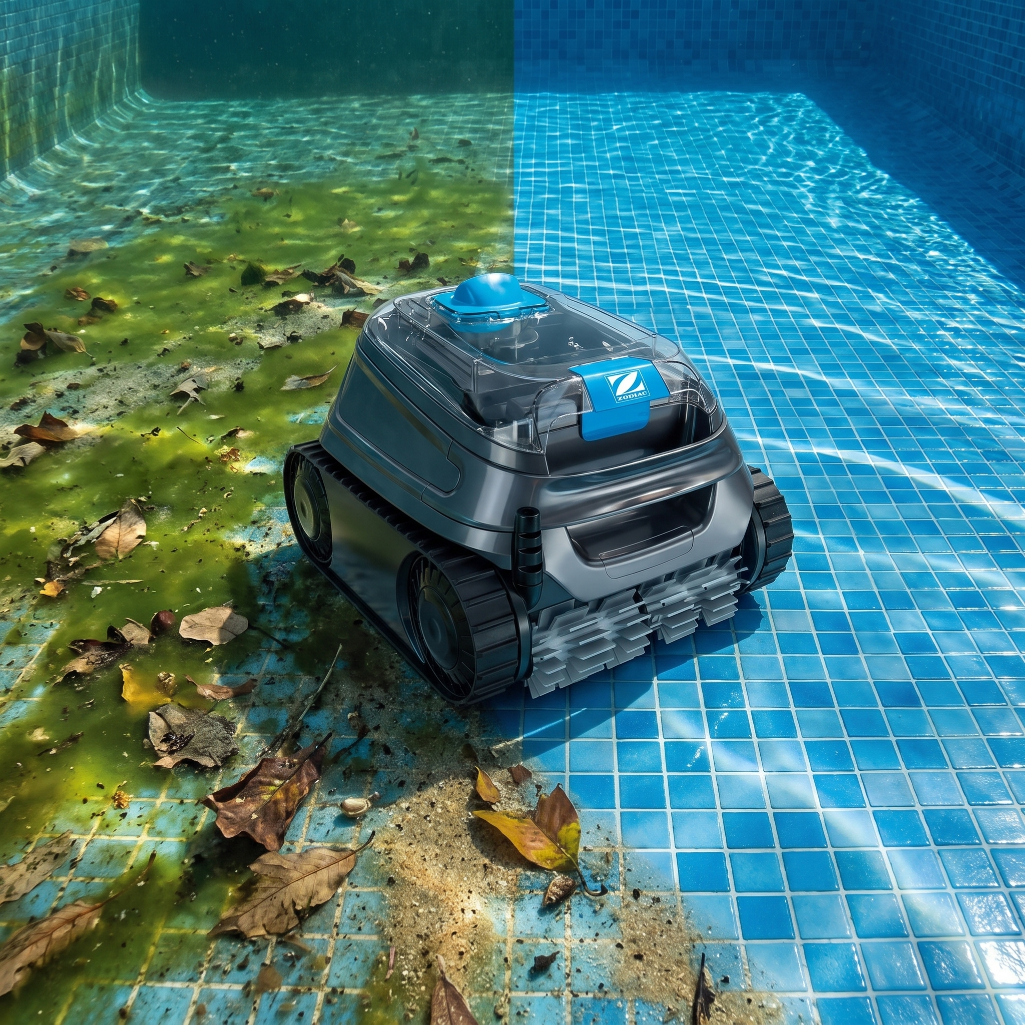 ECOKIT before — Zodiac CNX 20 Robot de Piscine électrique avant / apres nettoyage