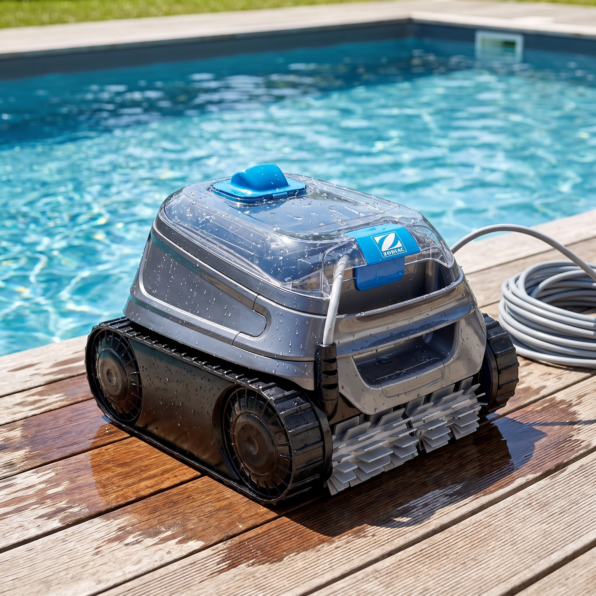 ECOKIT scale — Zodiac CNX 20 Robot de Piscine électrique au bord de la piscine