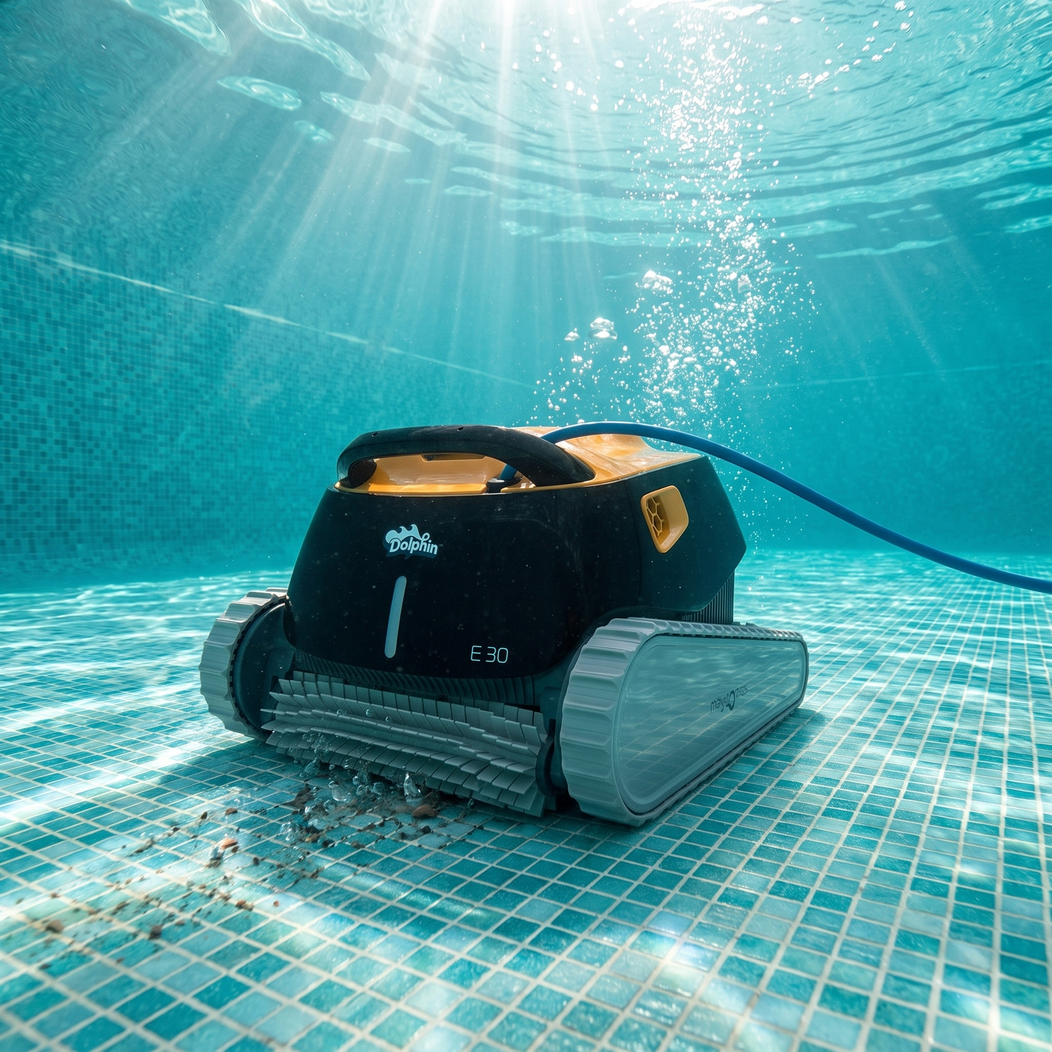 ECOKIT action — Dolphin E30 Robot de Piscine électrique en action au fond du bassin