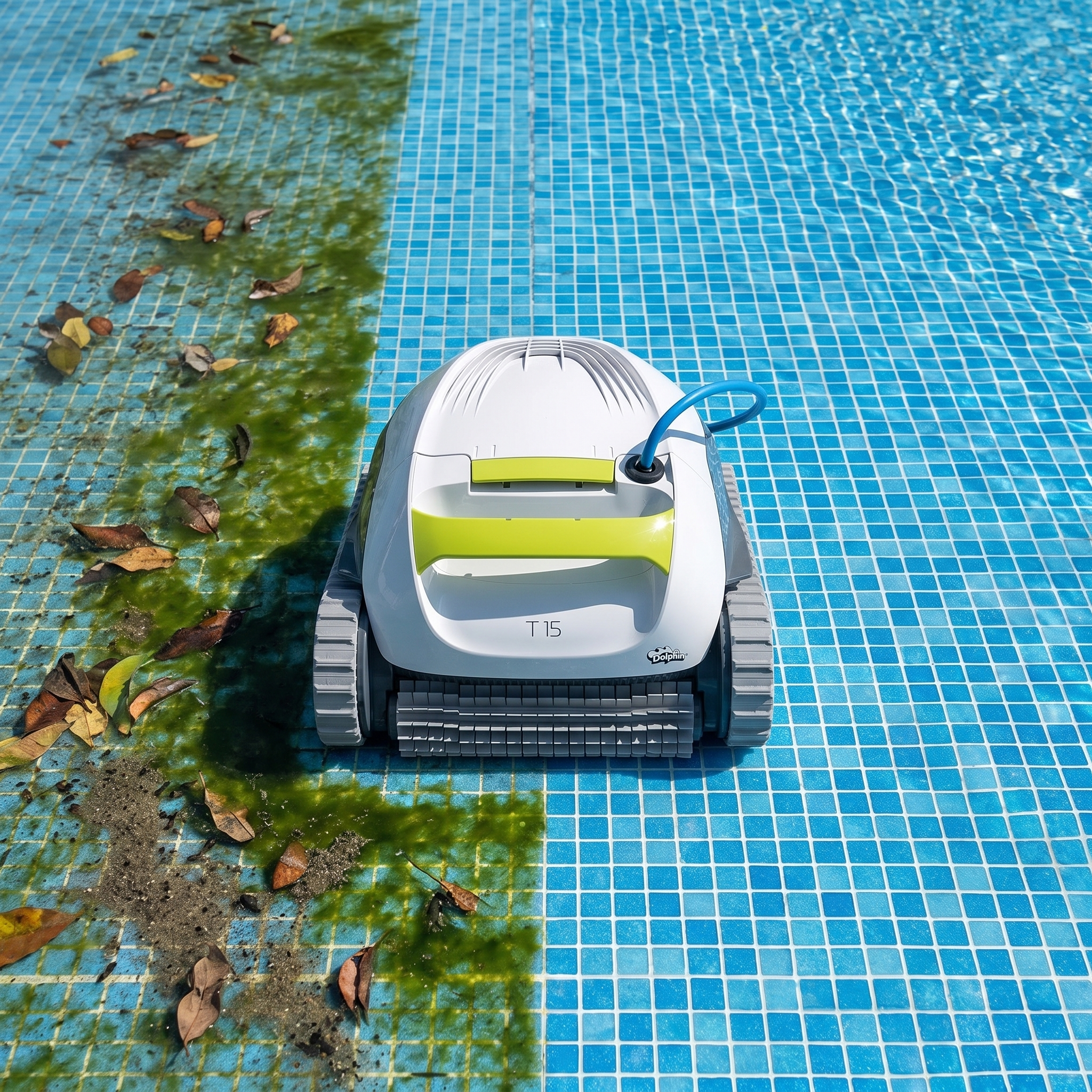 ECOKIT before — Dolphin T15 Robot de Piscine électrique avant / apres nettoyage