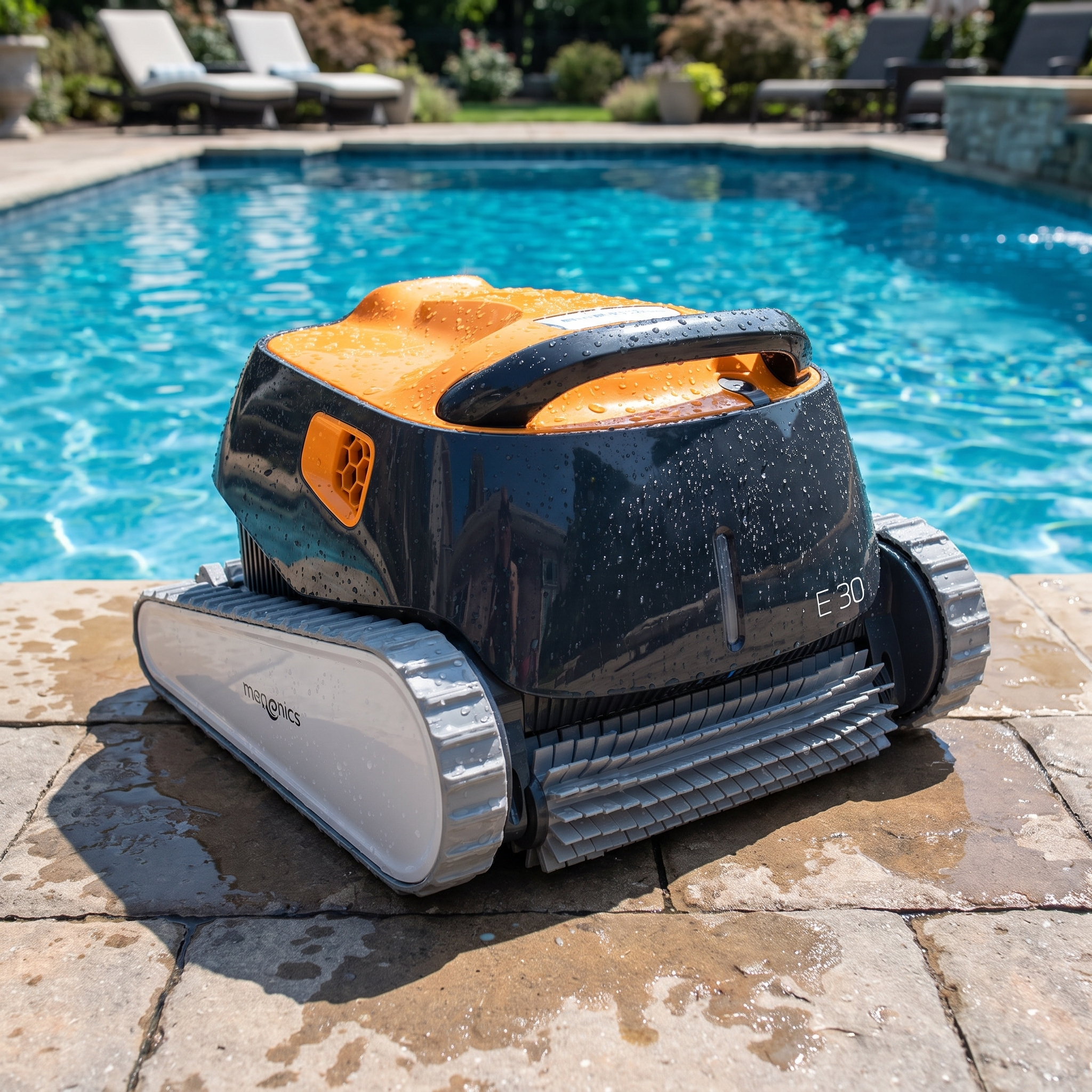 ECOKIT scale — Robot Piscine Mister Robot E30 au bord de la piscine