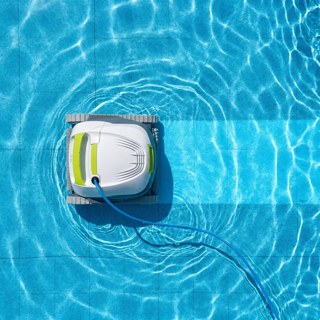 ECOKIT top — Dolphin T15 Robot de Piscine électrique vue de dessus, nettoyage du bassin