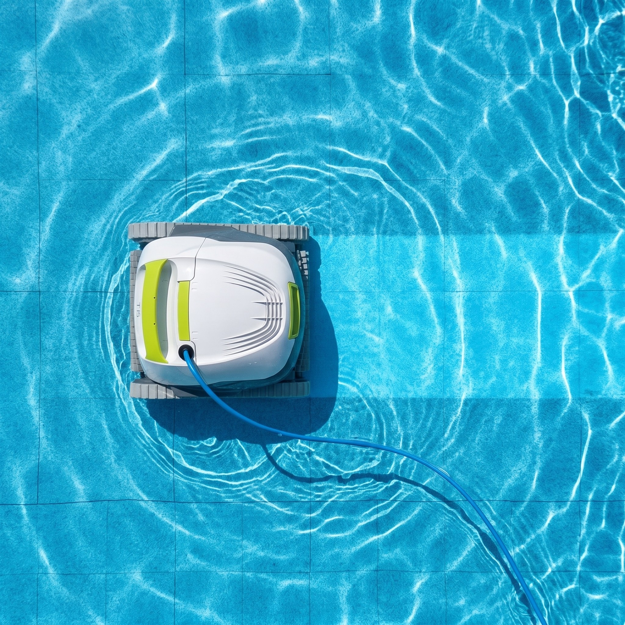 ECOKIT top — Dolphin T15 Robot de Piscine électrique vue de dessus, nettoyage du bassin