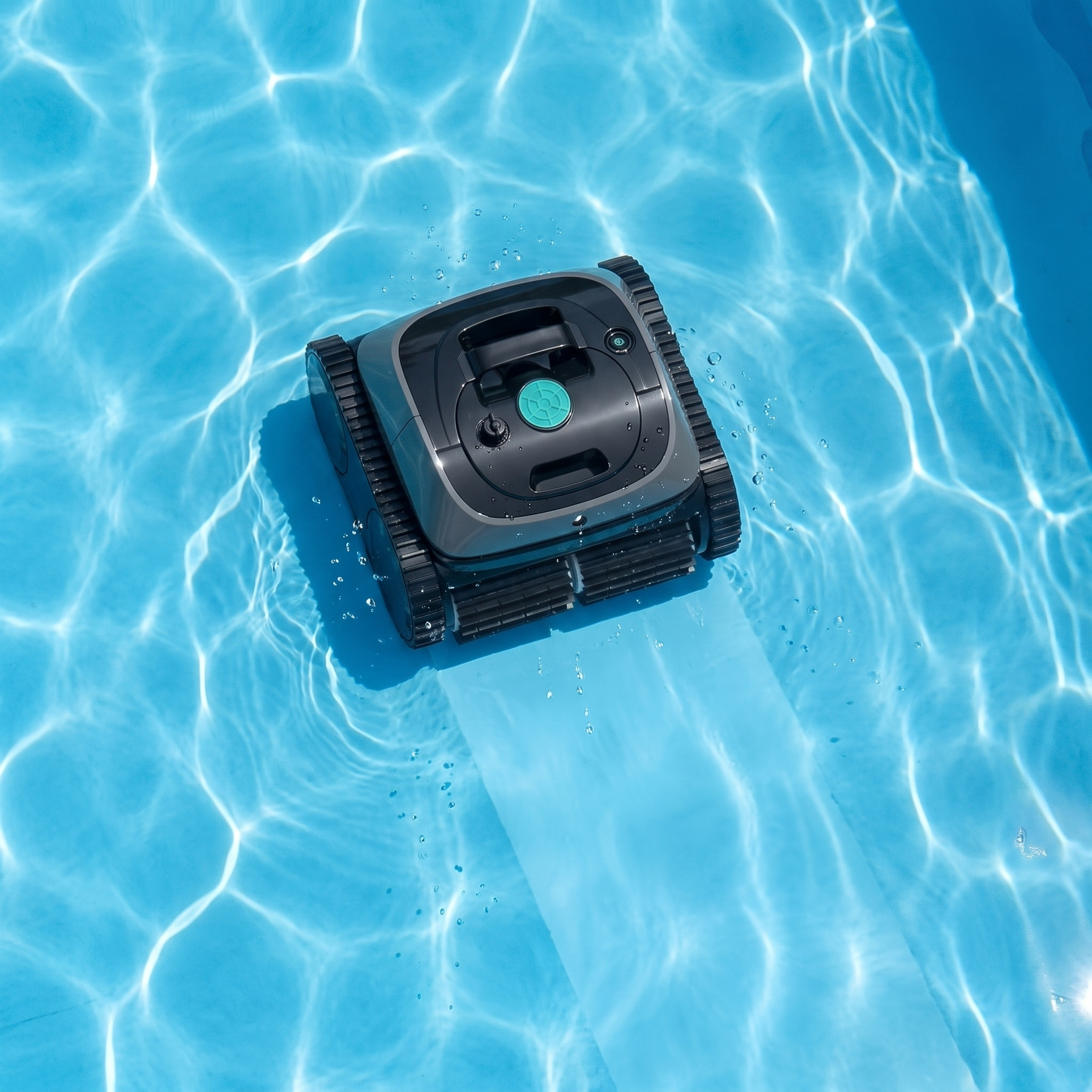 ECOKIT top — WYBOT C1 Robot de Piscine sans fil vue de dessus, nettoyage du bassin