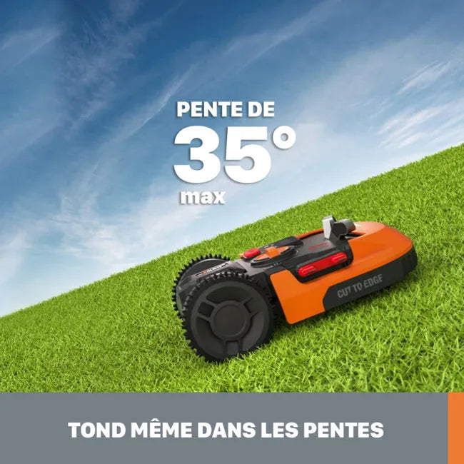 Robot tondeuse connecté WORX PLUS Wr165e, 500 m²
